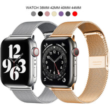 Load image into Gallery viewer, Milanese Stainless Steel Metal for apple watch Watchband 38mm 40mm 42mm 44mm Band Strap for iwatch Bracelet series 6 SE 5 4 321