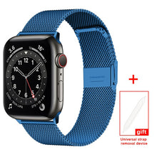 Load image into Gallery viewer, Milanese Stainless Steel Metal for apple watch Watchband 38mm 40mm 42mm 44mm Band Strap for iwatch Bracelet series 6 SE 5 4 321