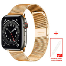 Load image into Gallery viewer, Milanese Stainless Steel Metal for apple watch Watchband 38mm 40mm 42mm 44mm Band Strap for iwatch Bracelet series 6 SE 5 4 321