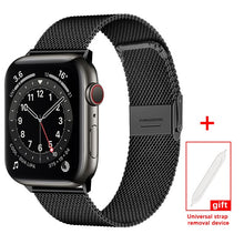 Load image into Gallery viewer, Milanese Stainless Steel Metal for apple watch Watchband 38mm 40mm 42mm 44mm Band Strap for iwatch Bracelet series 6 SE 5 4 321