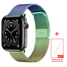 Load image into Gallery viewer, Milanese Stainless Steel Metal for apple watch Watchband 38mm 40mm 42mm 44mm Band Strap for iwatch Bracelet series 6 SE 5 4 321