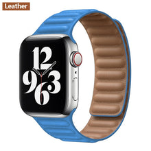 Load image into Gallery viewer, Leather Link strap For Apple watch band 44mm 40mm 38mm 42mm watchabnd original Magnetic Loop bracelet iWatch seires 3 5 4 6 SE