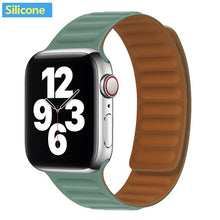 Load image into Gallery viewer, Leather Link strap For Apple watch band 44mm 40mm 38mm 42mm watchabnd original Magnetic Loop bracelet iWatch seires 3 5 4 6 SE