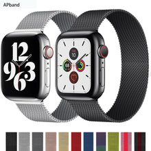 Load image into Gallery viewer, Strap For Apple watch band 44mm 40mm iWatch 42mm 38mm stainless steel Metal bracelet magnetic loop Apple watch 3 4 5 6 se